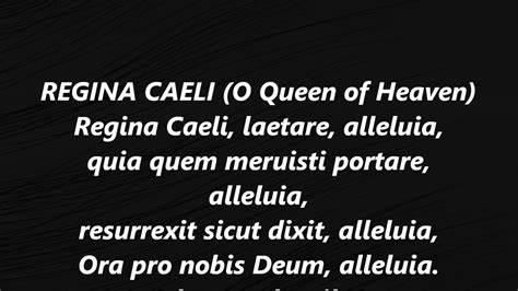 Regina caeli laetare lyrics credits, cast, crew of song